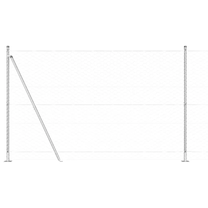 Superprijs vidaXL Recinzione esagonale con base in cemento 10 x 1,5 m Argento