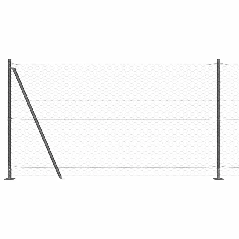 Korting vidaXL Recinzione esagonale con base in cemento 50 x 1,2 m Grigio Rete