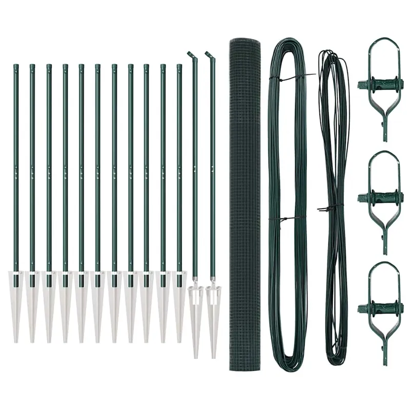 vidaXL Recinzione in rete saldata con punte 25 x 1,5 m Verde Rete Must-Have