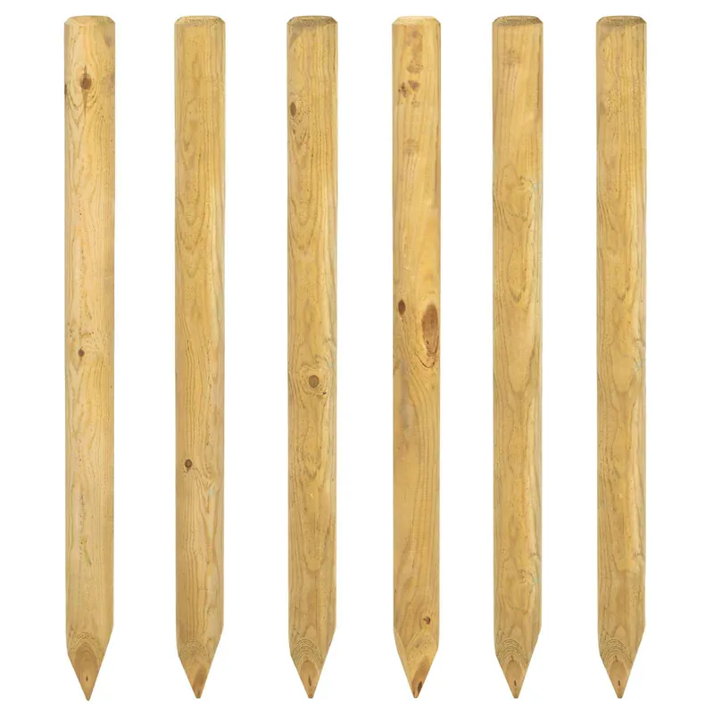 vidaXL Pali per Recinzione 6 pz Verde 150 cm Legno Massello di Pino Hete Deal