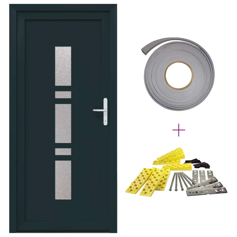 vidaXL Porta Frontale Antracite 98 x 200 cm PVC Lage Kosten