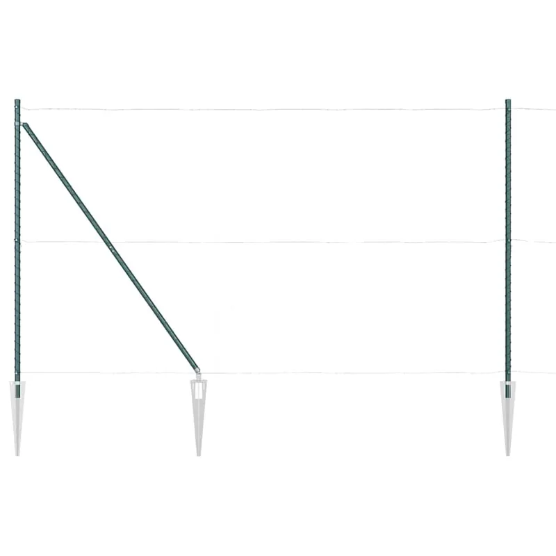 vidaXL Palo da recinzione con picchetto a terra 13 pz Verde Dagaanbieding