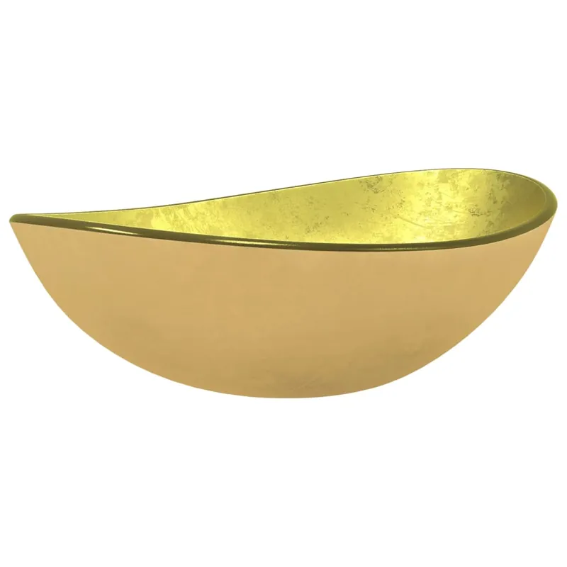 Bestel Nu vidaXL Lavandino in Vetro Temperato 54,5x35x15,5 cm Oro