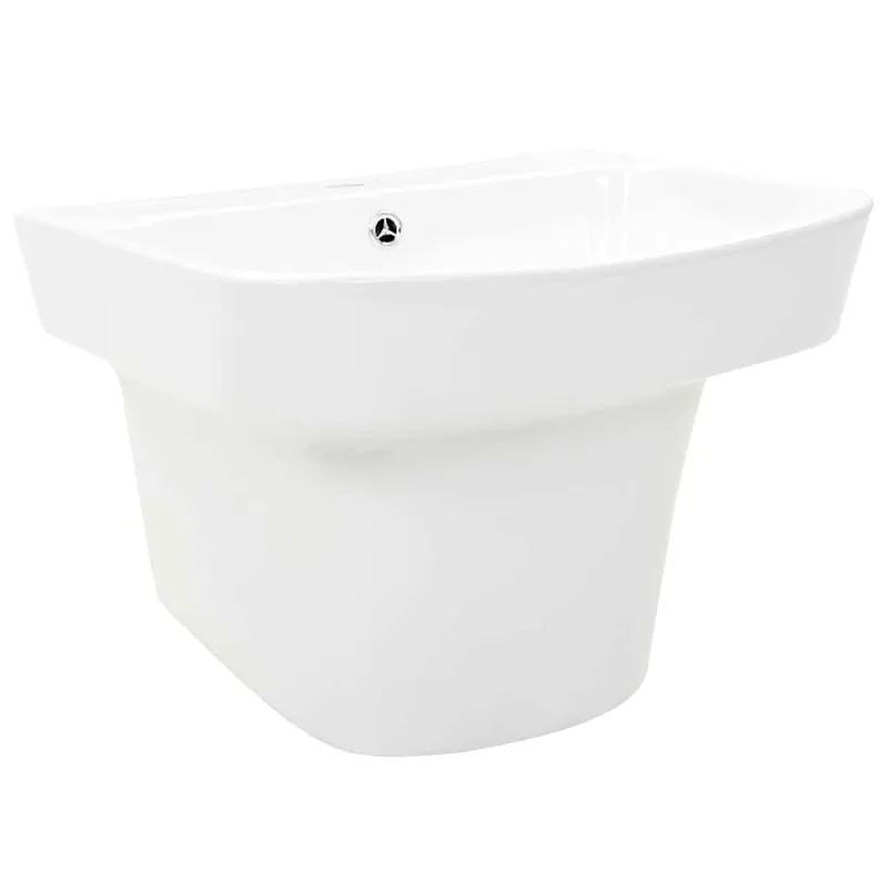 vidaXL Lavabo Bianco 50 x 45 x 41 cm Ceramica Smaltata Populair