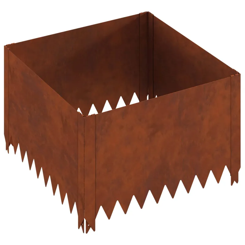 vidaXL Bordura per Prato 60 x 60 x 35 cm Acciaio Ruggine Tijdelijk Beschikbaar