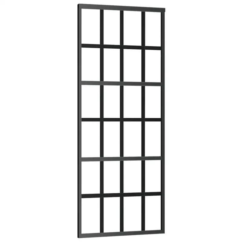 Fabrieksprijs vidaXL Porta Scorrevole in Vetro ESG e Alluminio 76x205 cm Nera