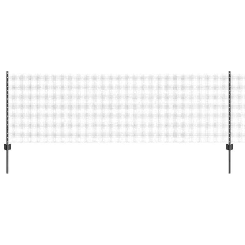vidaXL Recinzione in rete saldata con pali 25 x 0,8 m Grigio Rete Voordeelprijs