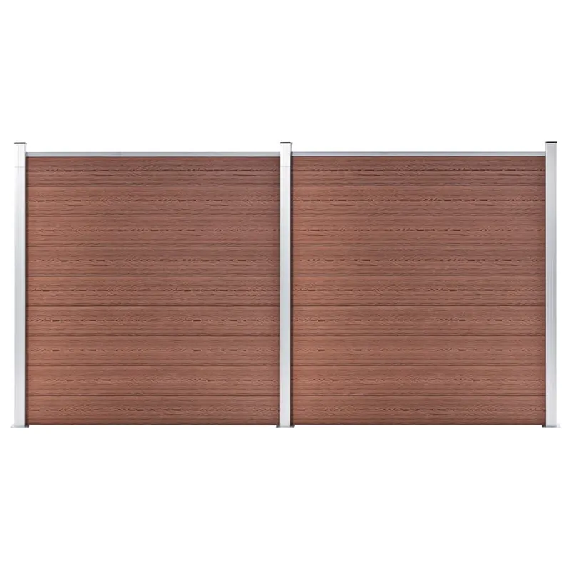 Koopje vidaXL Recinzione da Giardino in WPC 353x186 cm Marrone
