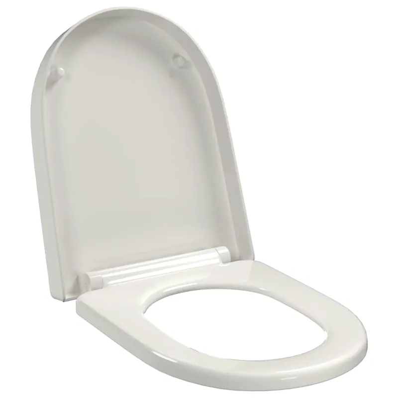 Korting vidaXL Copriwater Ammortizzato e Sgancio Rapido Bianco Quadrato