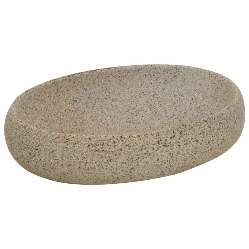 vidaXL Lavabo da Appoggio Sabbia Ovale 59x40x15 cm Ceramica Speciale Aanbieding