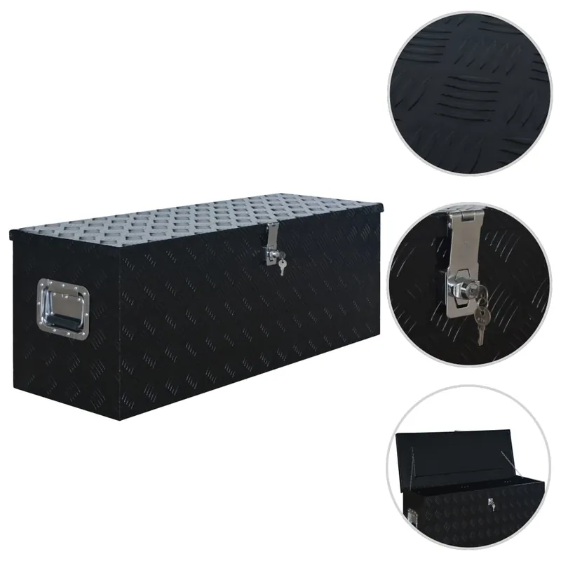 Weekendaanbieding vidaXL Scatola in Alluminio 1085x370x400 mm Nera