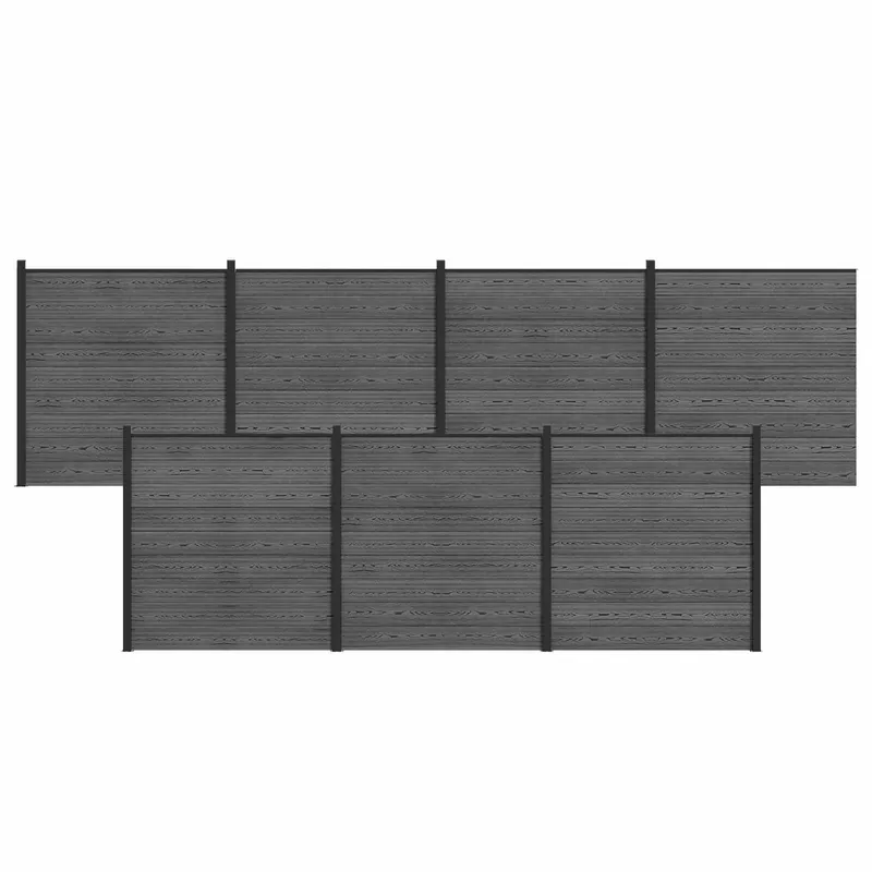 vidaXL Set di Recinzione 7 pcs 1218 x 186 cm WPC e Alluminio Grigio Tijdelijk Beschikbaar