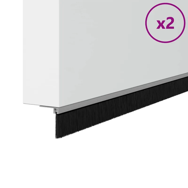 Exclusieve Aanbieding vidaXL Spazzole per porte a vite 2 pcs Argento 100 cm