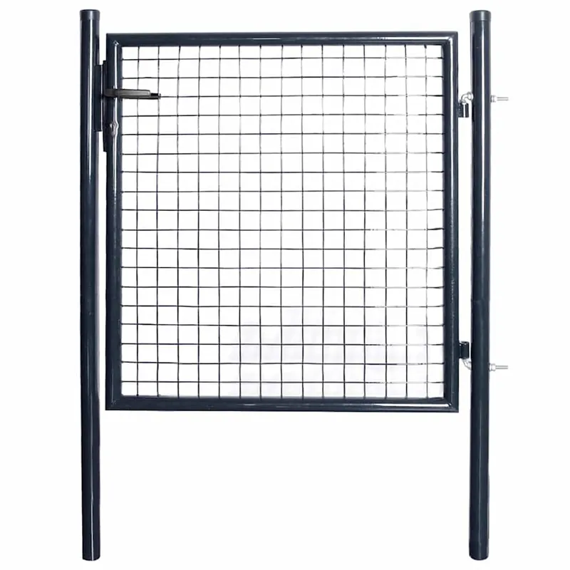 Koop Vandaag vidaXL Cancello da Giardino in Rete di Acciaio Zincato 100x100 cm Grigio