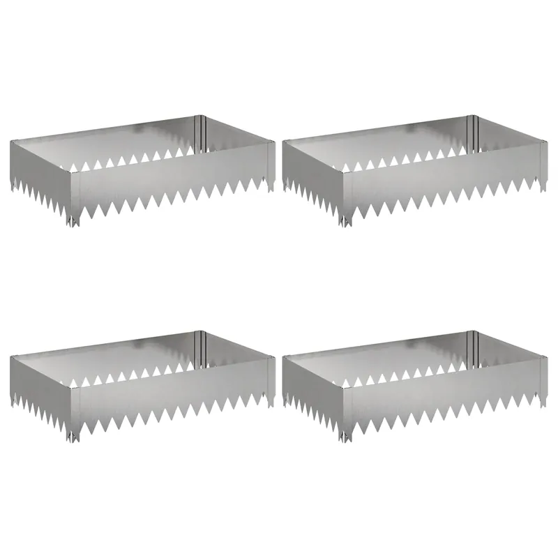 vidaXL Bordura per Prato 4 pcs 100 x 60 x 20 cm Acciaio Argento Bestel Nu