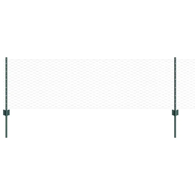vidaXL Recinzione esagonale con palo 25 x 0,6 m Verde Rete Lage Prijs
