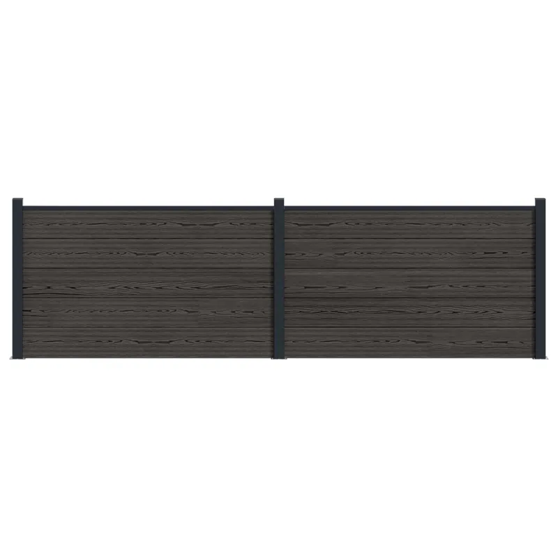 vidaXL Set di Recinzione 2 pcs 353 x 105 cm WPC e Alluminio Nero Dagaanbieding