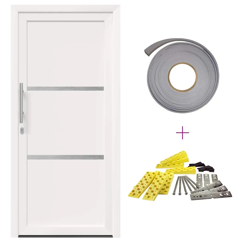 vidaXL Porta Frontale Bianco 108 x 208 cm PVC Koop Vandaag