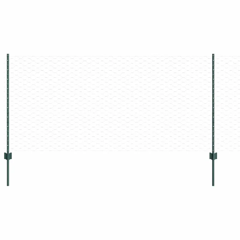 vidaXL Recinzione esagonale con palo 100 x 1 m Verde Rete Alleen Vandaag