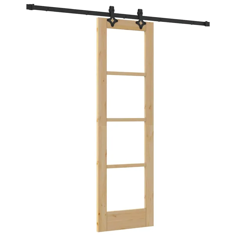 vidaXL Porta scorrevole ORKDAL Naturale e Nero 61 x 198,5 cm Superprijs