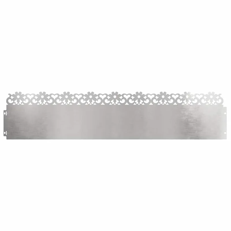 vidaXL Bordure per prato 10 pcs Argento 103 x 0,05 x 22 cm Premium
