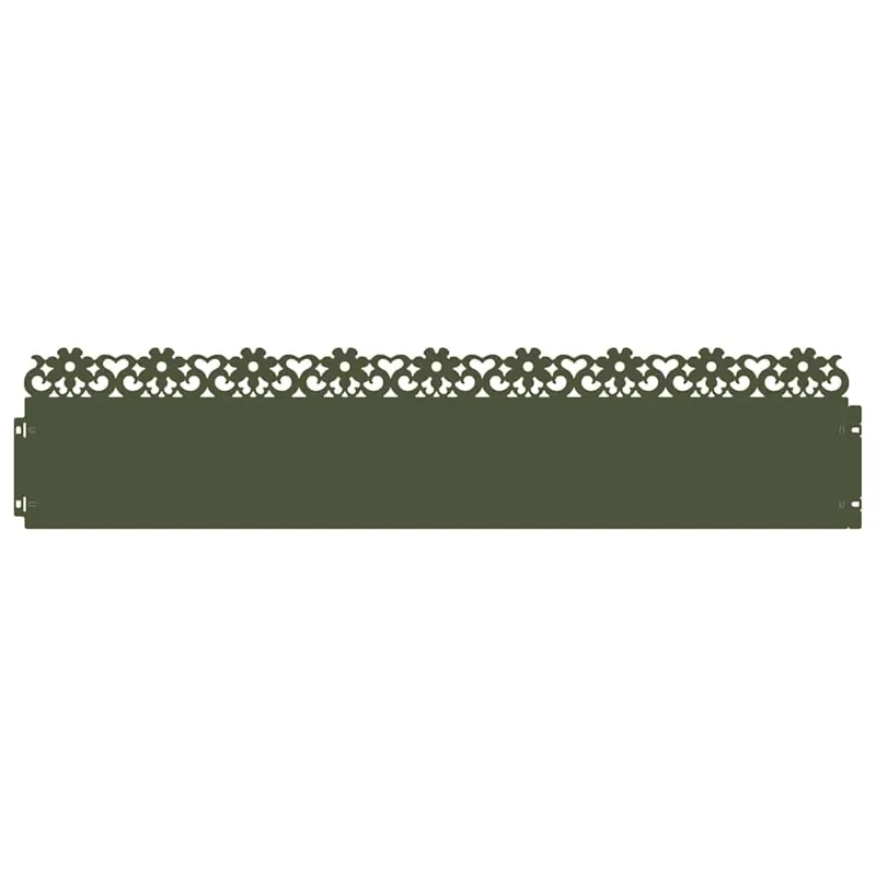 vidaXL Bordure per prato 10 pcs Verde oliva 103 x 0,05 x 22 cm Acciaio Goedkoop