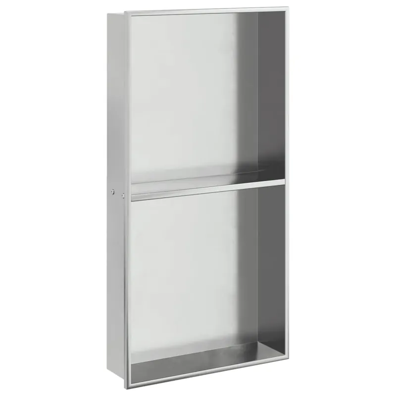 vidaXL Nicchia per Doccia Argento Spazzolato 32x62x9cm in Acciaio Inox Speciale Aanbieding