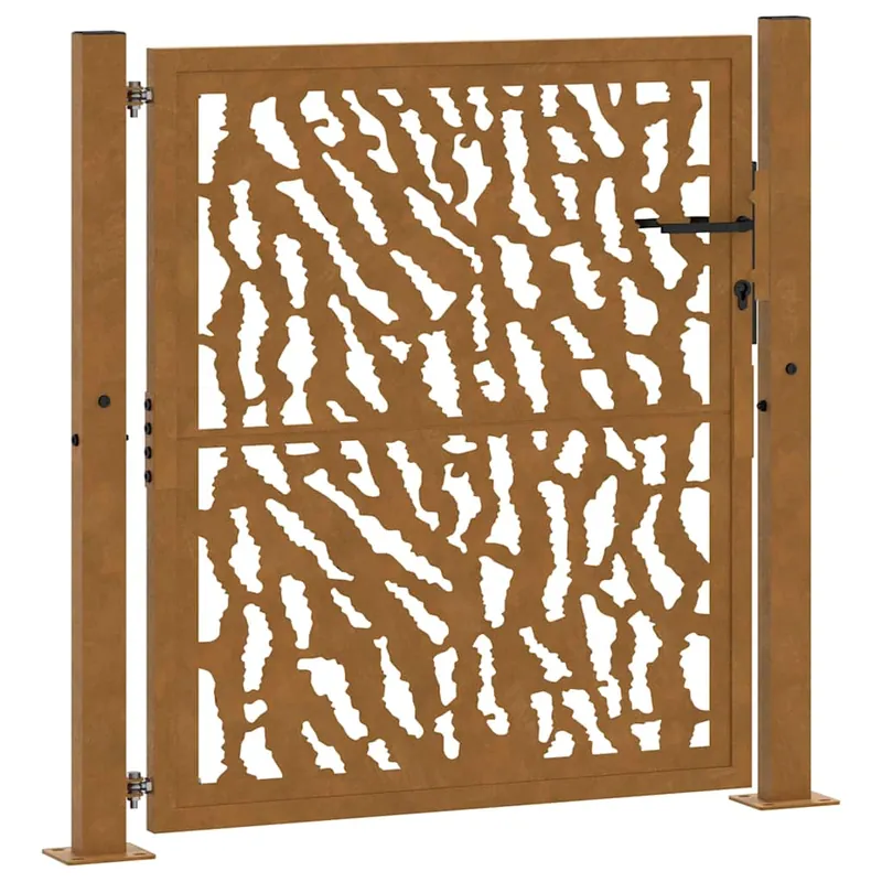 vidaXL Cancello da giardino 100x100 cm in acciaio corten con design a traccia Uitverkoop