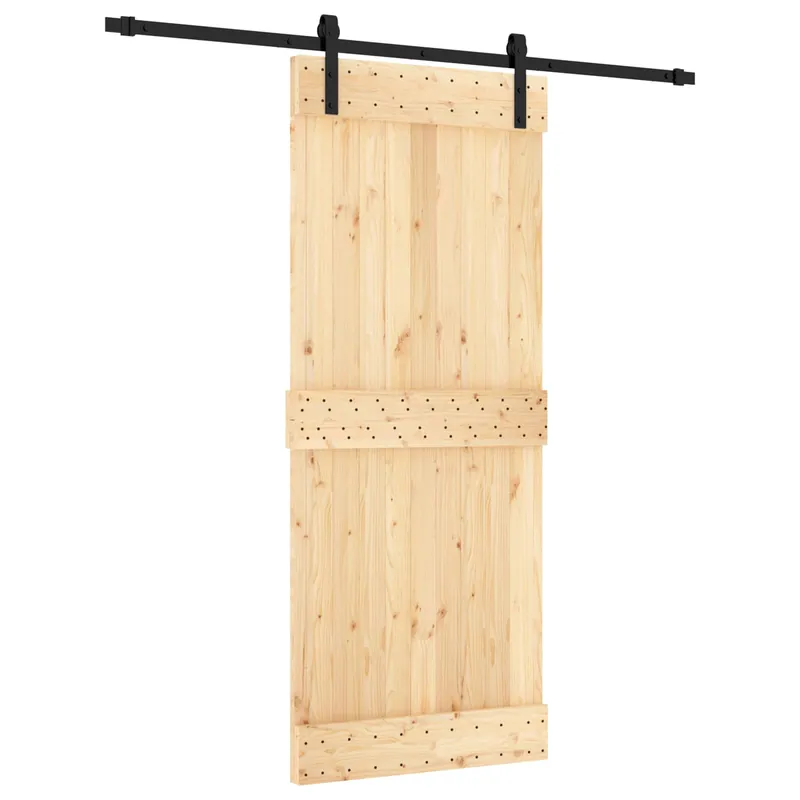 Laatste Kans vidaXL Porta scorrevole Naturale e Nero 85 x 210 cm