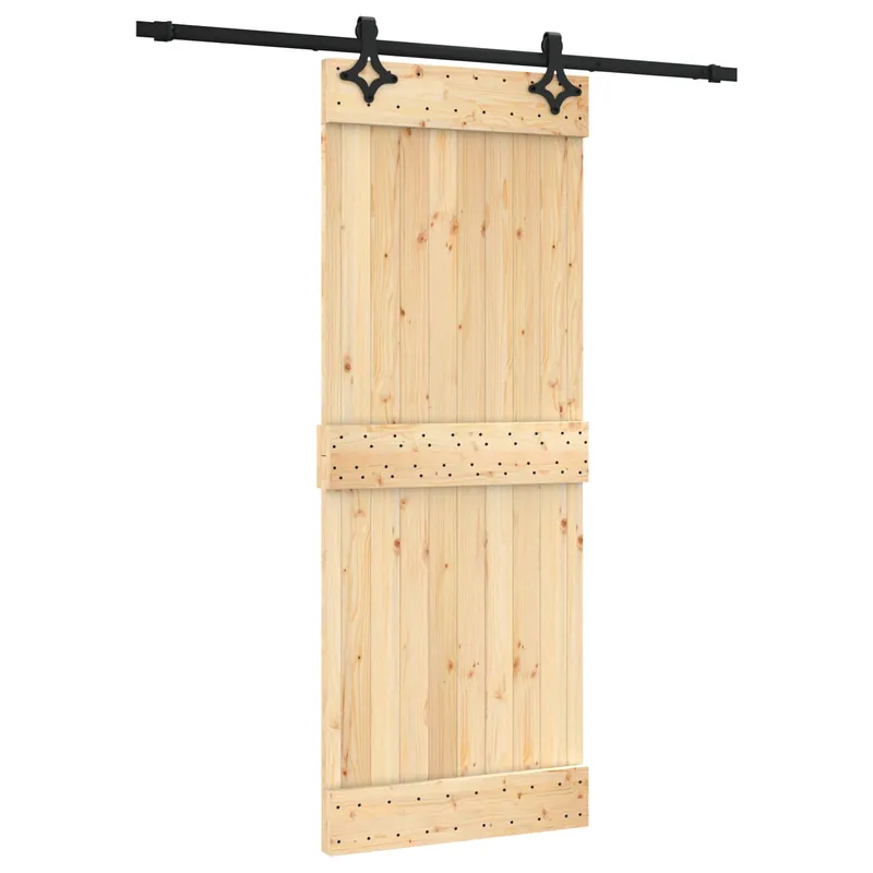 Nu Kopen vidaXL Porta scorrevole Naturale e Nero 80 x 210 cm