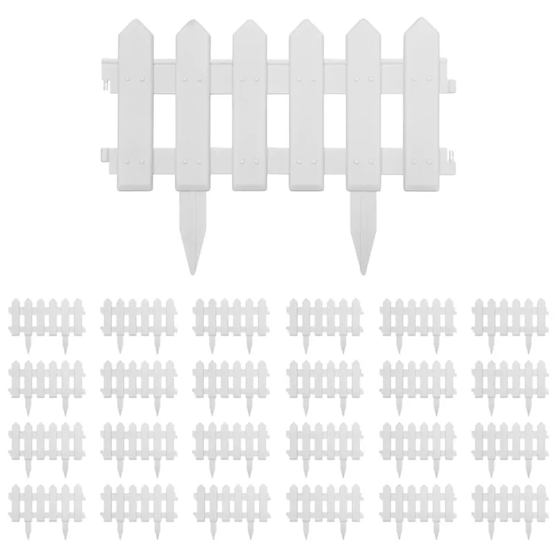 Bestseller vidaXL Bordi per Prato 25 pz Bianchi 10 m in PP