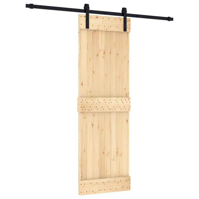 Hoge Kwaliteit vidaXL Porta scorrevole Naturale e Nero 70 x 210 cm