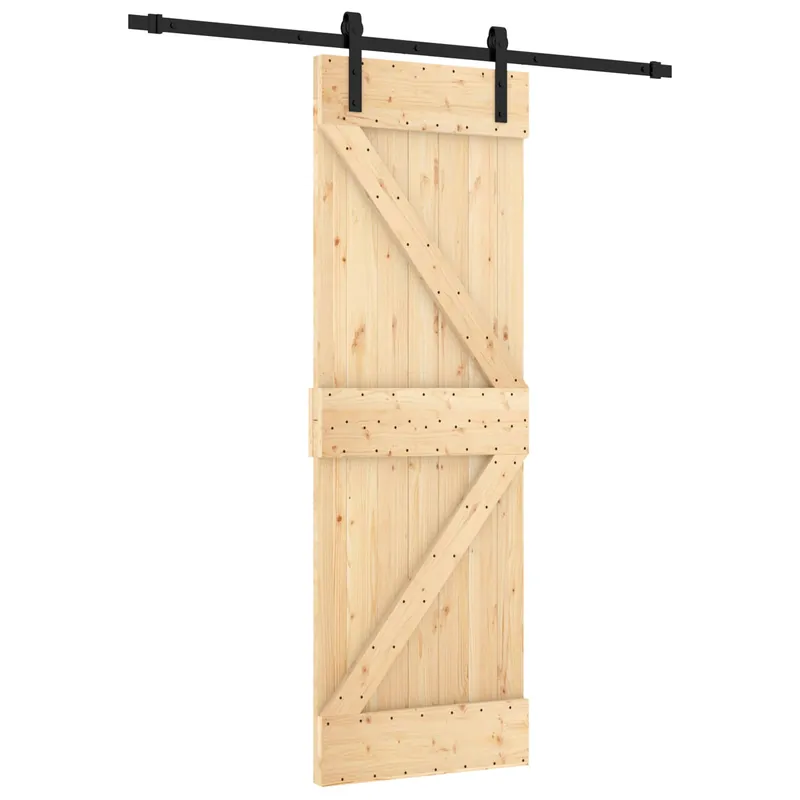 Gecertificeerd vidaXL Porta scorrevole Naturale e Nero 70 x 210 cm