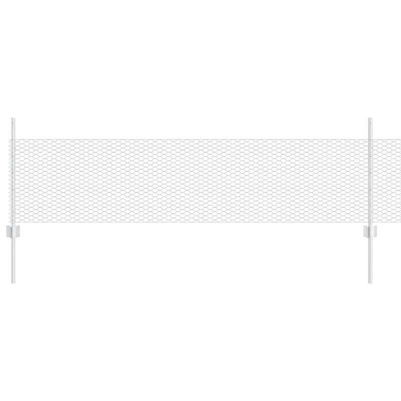 Merkproduct vidaXL Recinzione esagonale con palo 25 x 0,5 m Acciaio zincato Rete