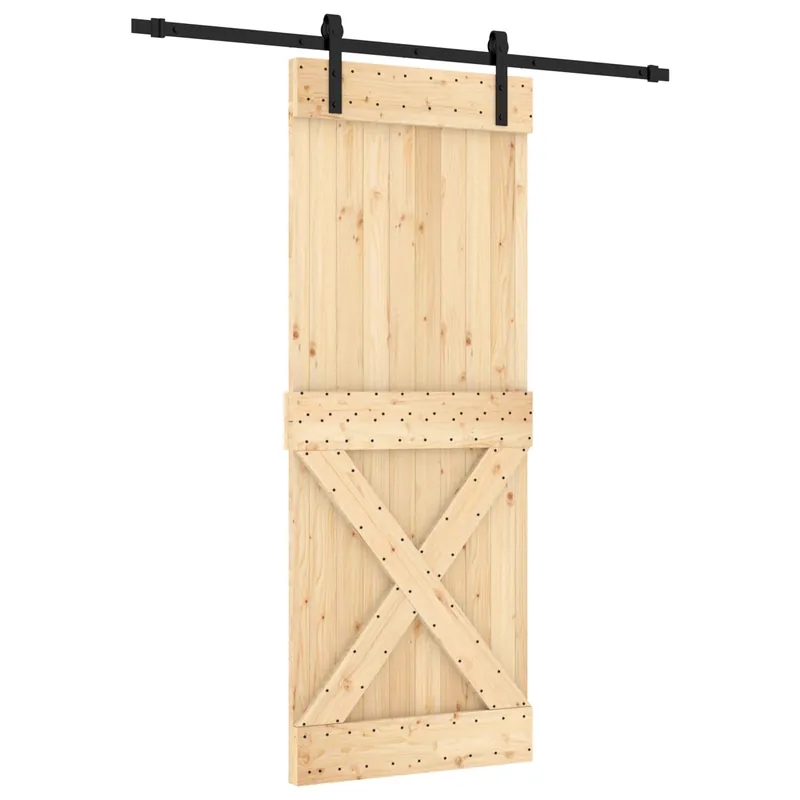 vidaXL Porta scorrevole Naturale e Nero 80 x 210 cm Beperkt Aanbod
