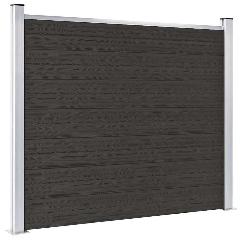 Korting vidaXL Pannello di Recinzione in WPC 180x146 cm Nero
