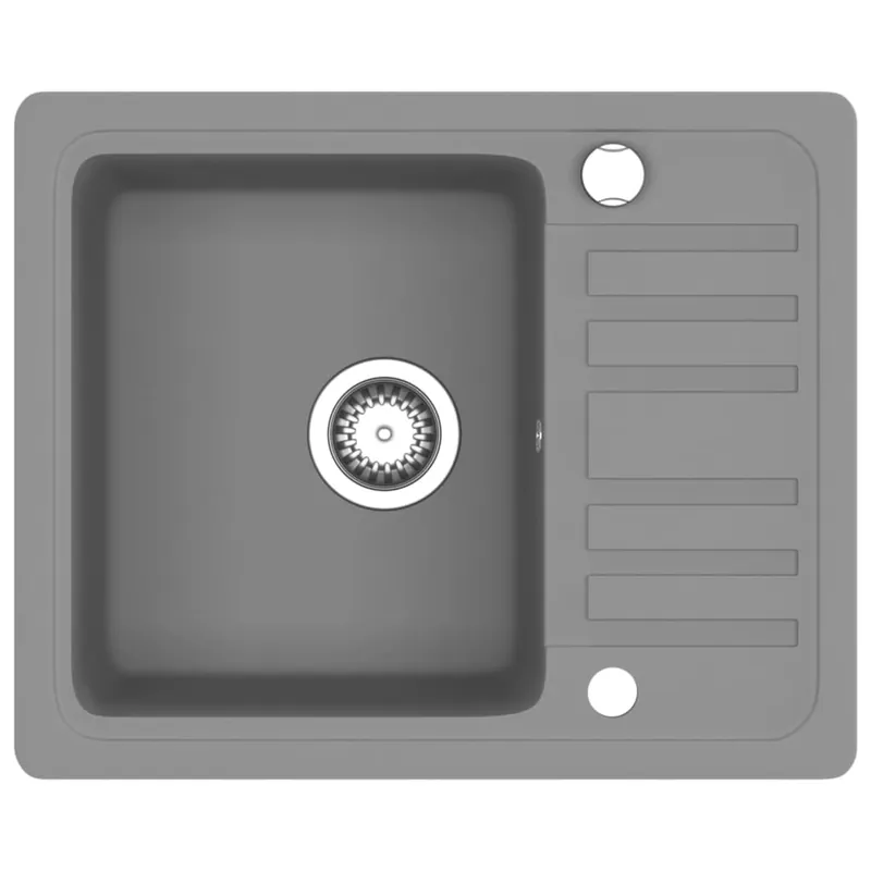 Actieprijs vidaXL Lavello da Cucina in Granito Vasca Singola Grigio