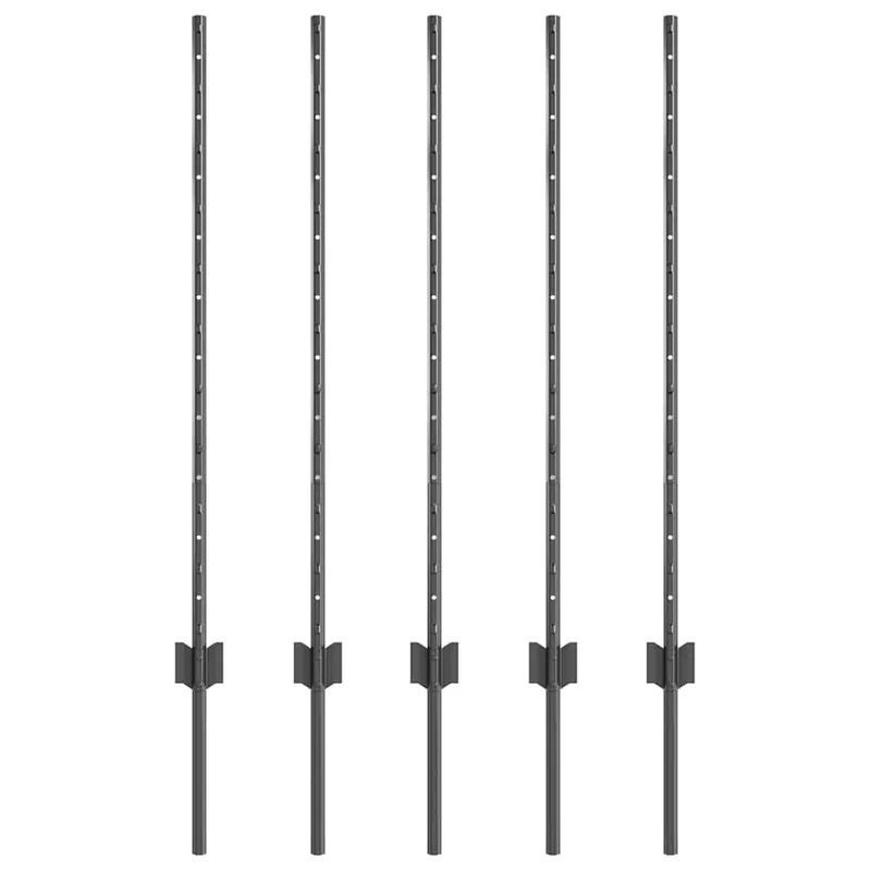 vidaXL Palo per recinzione interrato 5 pz Grigio 140 cm Gratis Retour