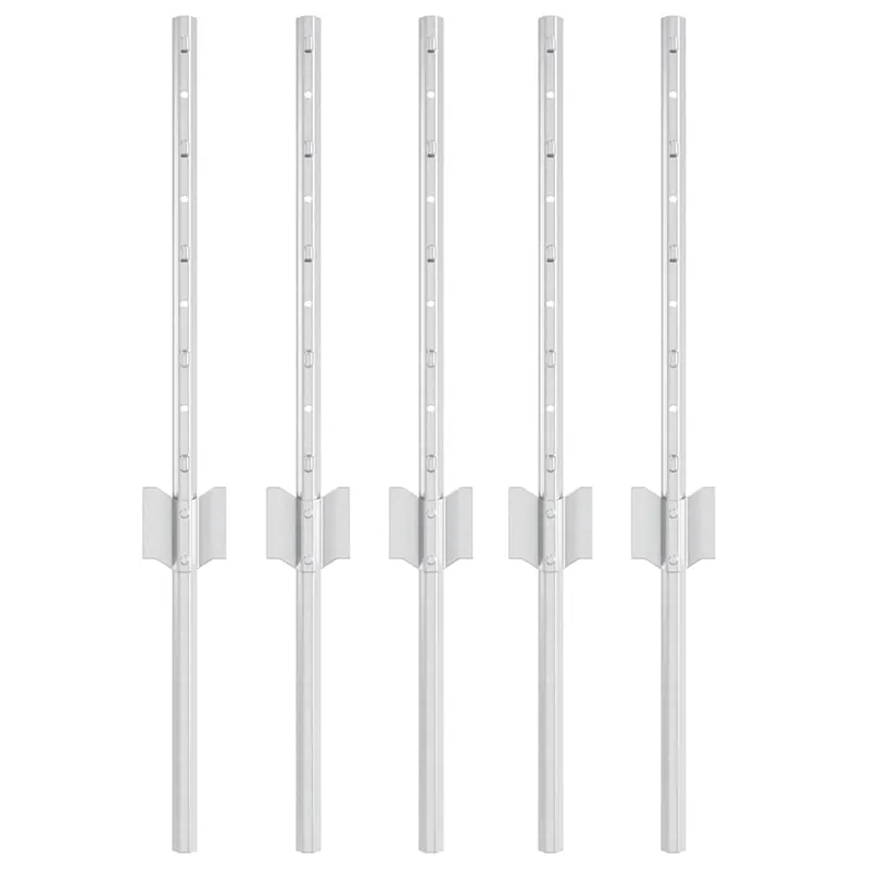 vidaXL Palo per recinzione interrato 5 pz Argento 80 cm Betaalbaar