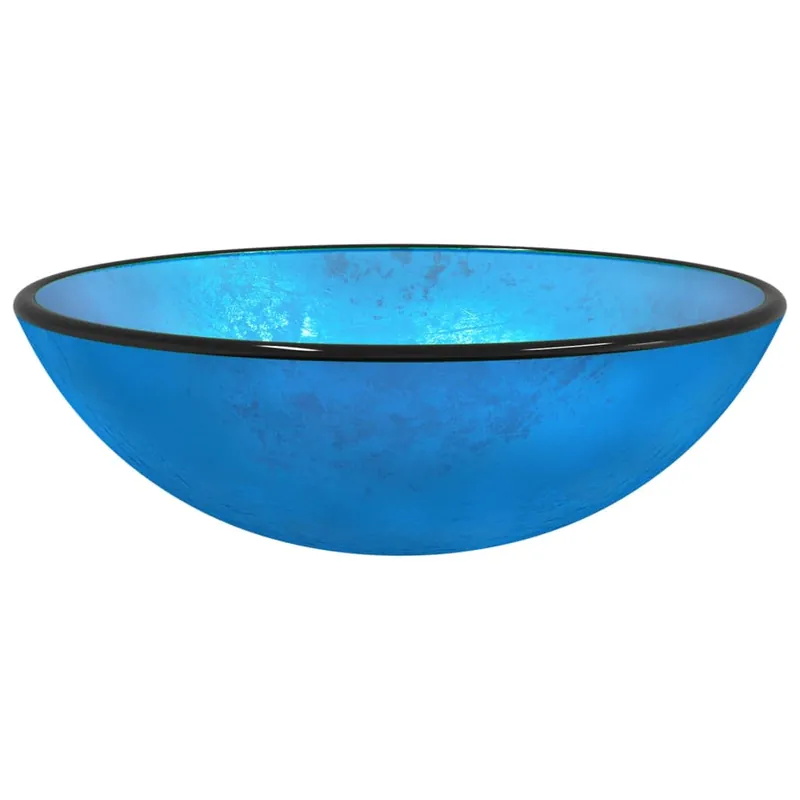 Lage Prijs vidaXL Lavandino in Vetro Temperato 42x14 cm Blu
