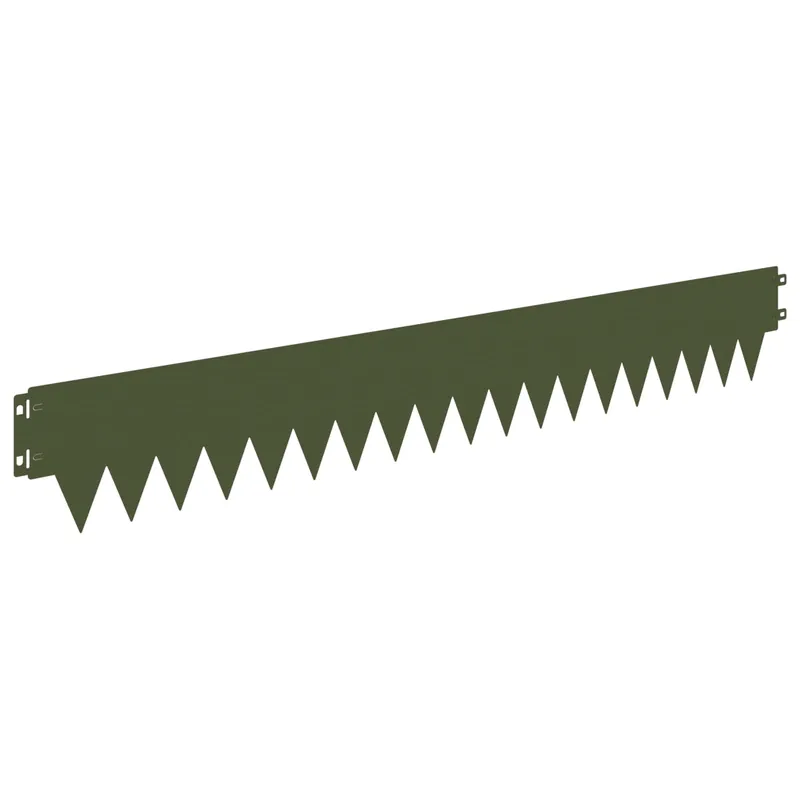 vidaXL Bordura per Prato 50 pcs 103 x 15 cm metallo Verde Oliva Laatste Kans