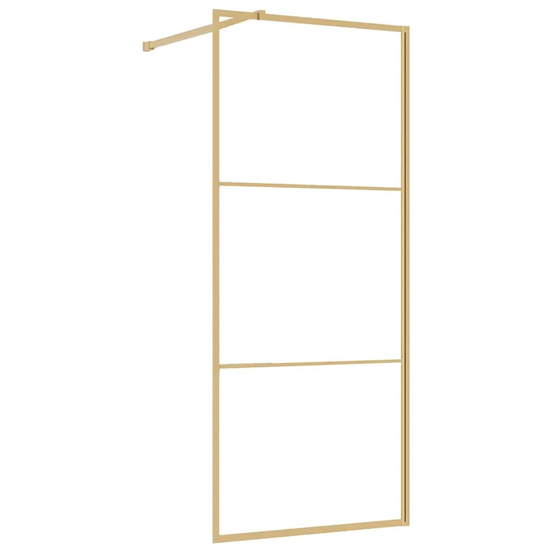 Laatste Versie vidaXL Parete per Doccia Walk-in Vetro Trasparente ESG 80x195 cm Oro