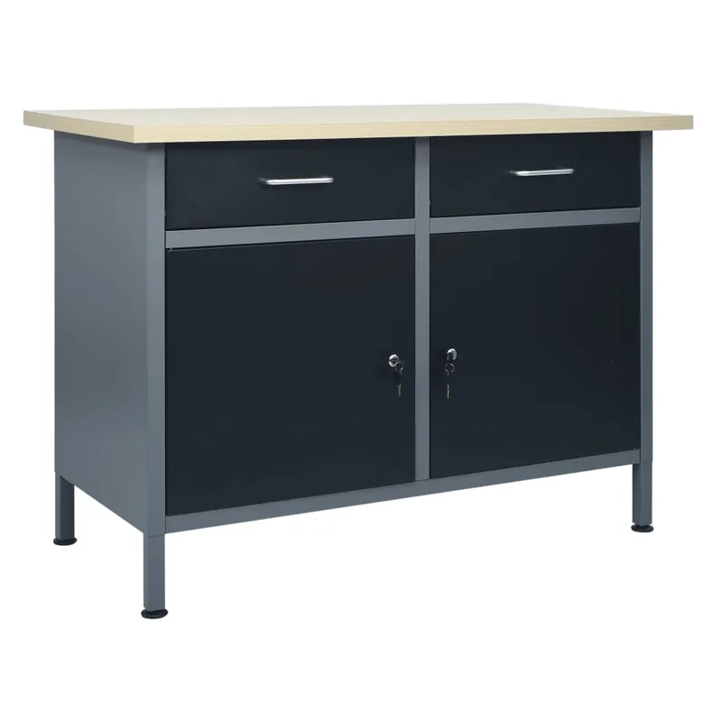 Voordeelprijs vidaXL Banco da Lavoro Nero 120x60x85 cm in Acciaio