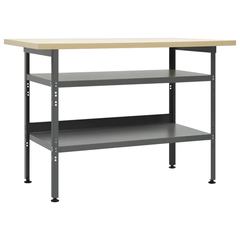 Korting vidaXL Banco da Lavoro Grigio 120x60x85 cm in Acciaio