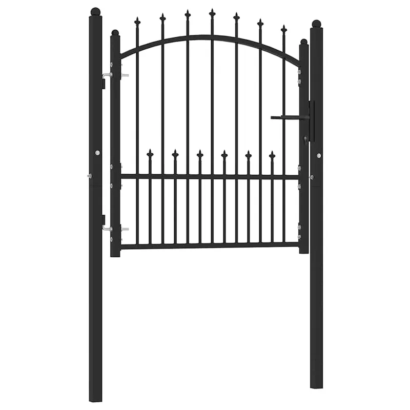vidaXL Cancello per recinzione EMMEN con punte in acciaio 104x97 cm Nero Gecertificeerd
