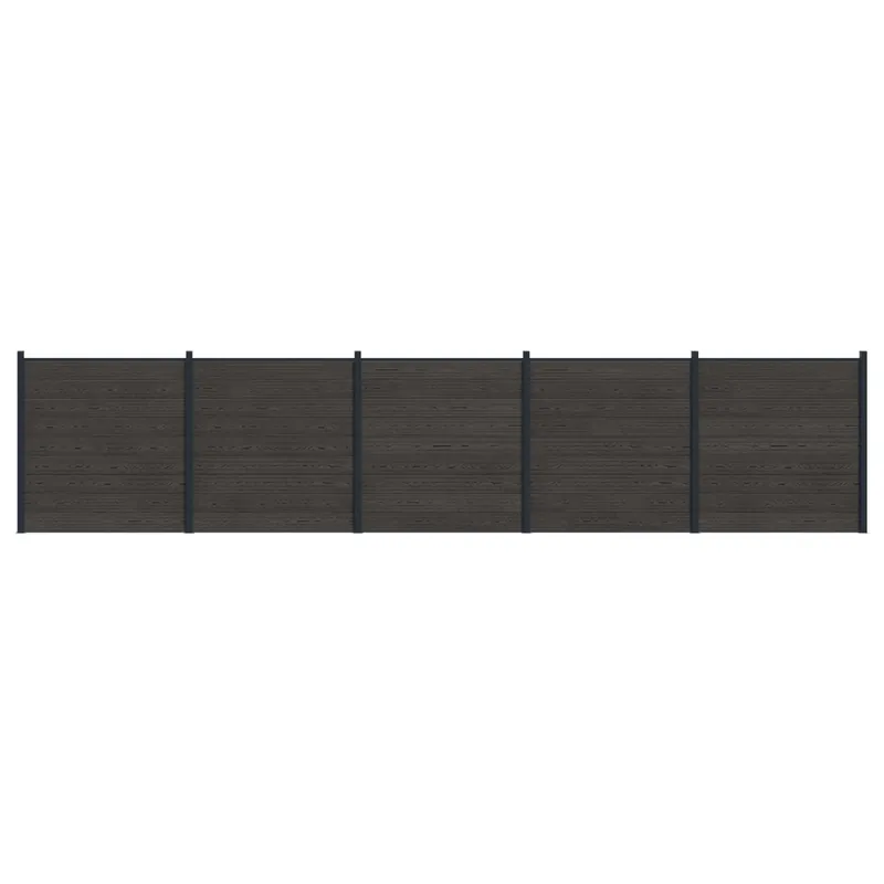 vidaXL Set di Recinzione 5 pcs 872 x 186 cm WPC e Alluminio Nero Shop Nu