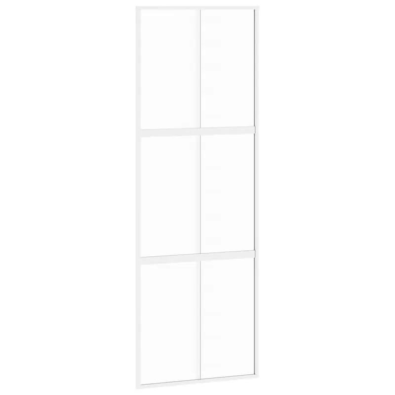 Gereduceerde Prijs vidaXL Porta Scorrevole Bianca 76x205 cm Vetro Temperato e Alluminio