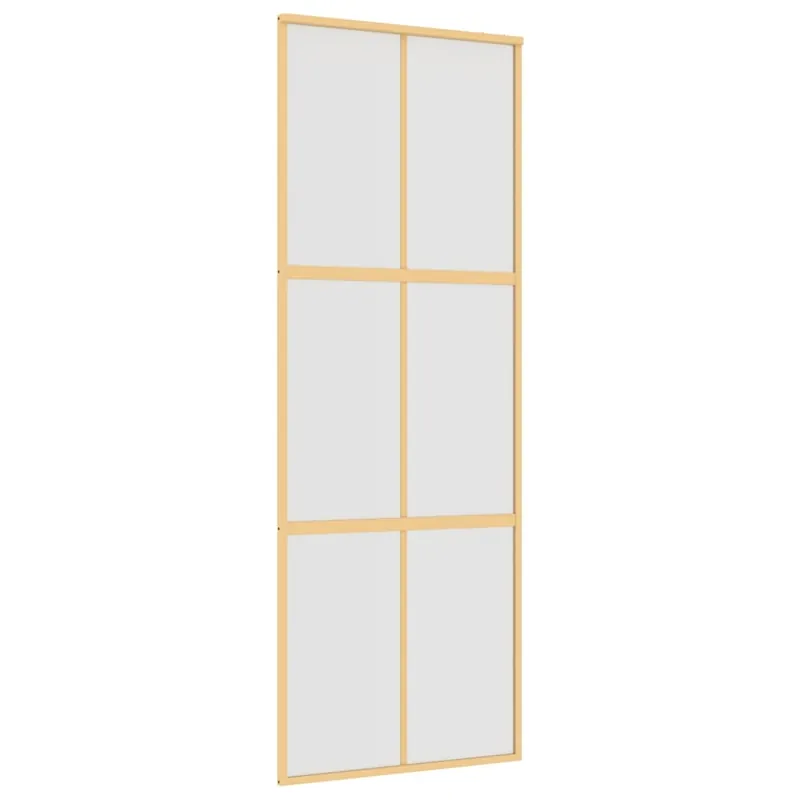 Express Levering vidaXL Porta Scorrevole Dorata 76x205 Vetro Smerigliato ESG Alluminio