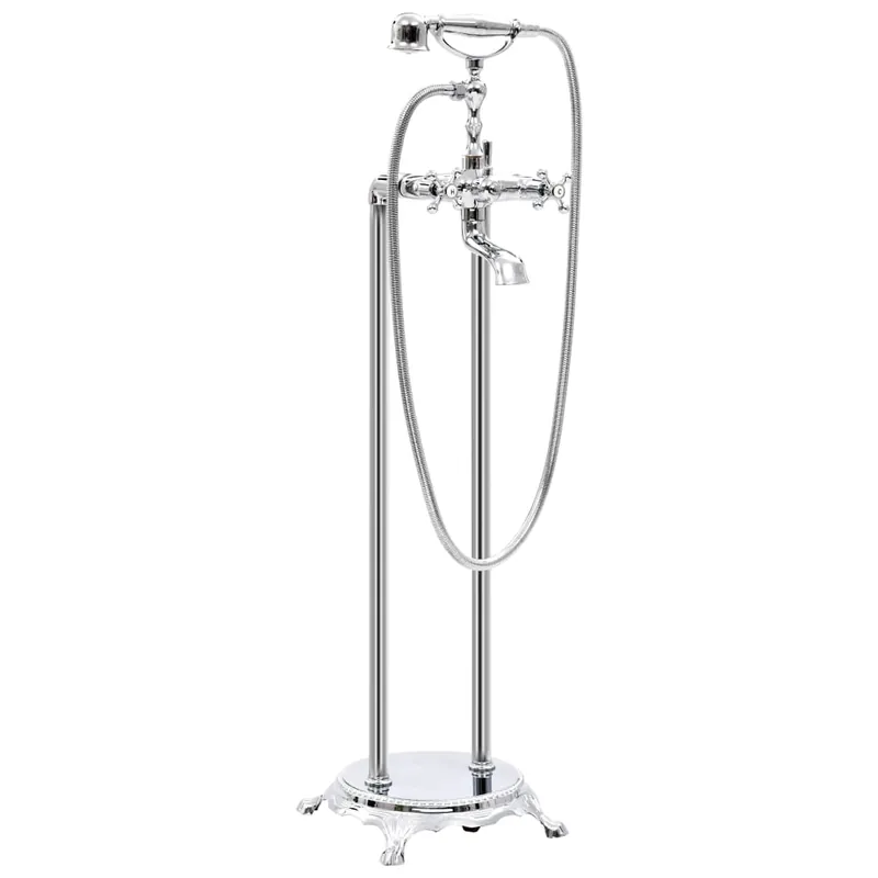 Finale Uitverkoop vidaXL Rubinetteria a Colonna per Vasca Acciaio Inox 99,5 cm Argento