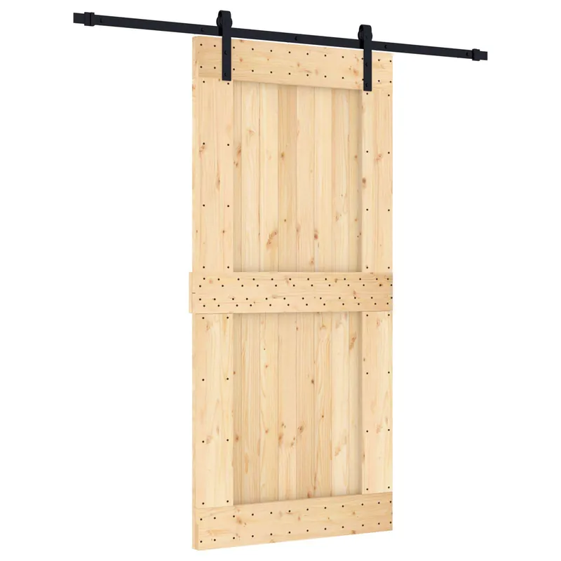 vidaXL Porta scorrevole Naturale e Nero 95 x 210 cm Direct Beschikbaar